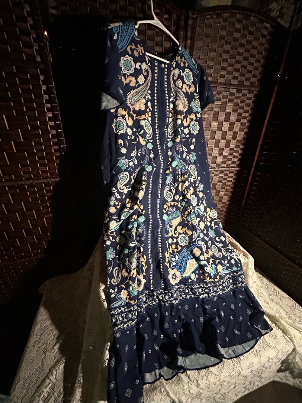 Lane Bryant Navy Paisley & Floral Maxi Dress